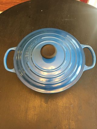 Le Creuset Enameled Cast Iron 26 Dutch Oven With Lid Blue Made In France