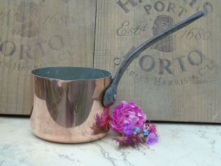 FRENCH VINTAGE COPPER SAUCE PAN PROFESSIONAL CHEF QUALITY POURING LIP,  675gms 8