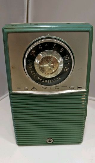 Vintage Green Rca Victor Transistor Radio Model T - 1eh