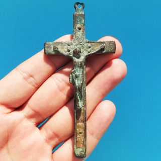 Large Pectoral Crucifix Cross Antique Spanish Religious Pendant Found