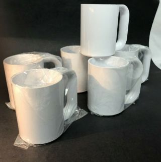 Massimo Vignelli Heller Maxmug Set 6 White Still In Wrappers Mcm Plastic Pop