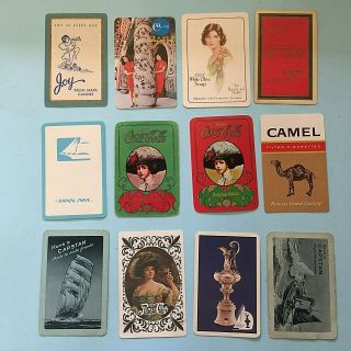 F.  12 X Vintage Playing Swap Cards Advertising Coles ? Cigarette Coca A Cola Etc