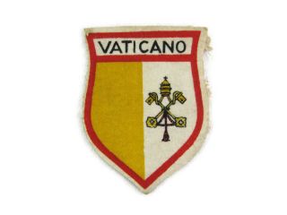 Vintage 1962 Italy Vaticano Vatican City Shield Patch Souvenir Travel