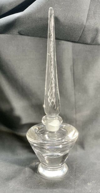Mid Century Heavy Crystal Perfume Bottle With Air Twist Stopper