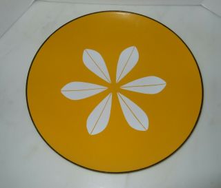 Vintage Cathrineholm Large 12” Platter Golden Yellow White Lotus Leaf