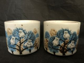 Hand Crafted Otagiri Japan Owl Tea Cups