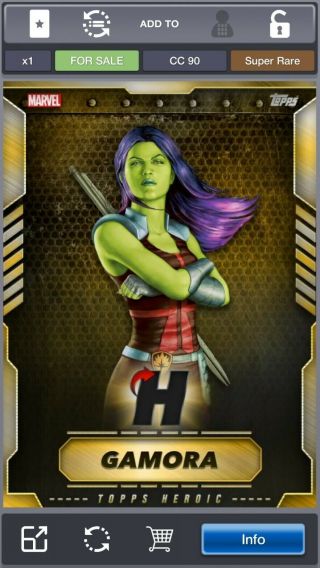 Topps Marvel Collect Gold & Silver Gamora Vip Cards