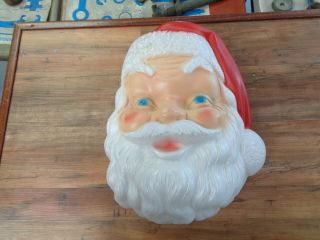 Vintage General Foam Plastics Blow Mold Santa Claus Face Head Usa 17 " (sa)