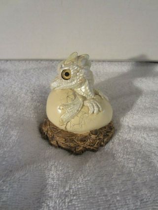 White Ceramic Hatching Dragon Egg Windstone Edition 1995