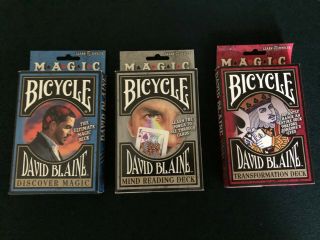 Bicycle David Blaine Magic Cards.  Transformation,  Discover Magic & Mind Reading.