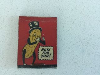 Vintage Matchbook Cover,  Mr.  Peanut Nuts For You,  Kepler Hotel Tap Room