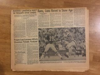 November 4,  1968 Los Angeles LA TIMES Sports Newspaper Rams Detroit Lions 2