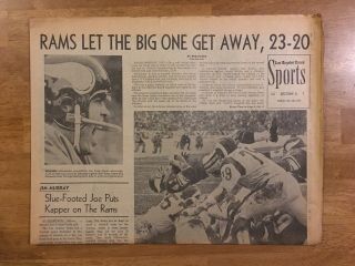 December 28,  1969 Los Angeles La Times Sports Newspaper Rams Vikings