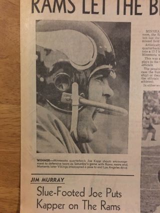 December 28,  1969 Los Angeles LA TIMES Sports Newspaper Rams Vikings 4