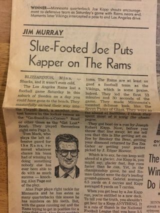 December 28,  1969 Los Angeles LA TIMES Sports Newspaper Rams Vikings 5
