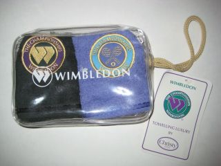 Nwt Wimbledon Approved Luxury Wash Towels Christy Tennis England Black Purple
