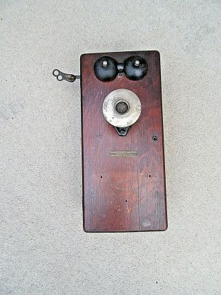 Stromberg Antique Oak Wood Wall Crank Telephone Parts Or Restore