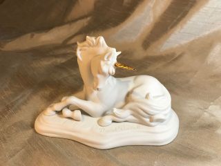 Franklin Porcelain Unicorn Figurine David Cornell Guardian Of The Heart