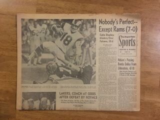 November 3,  1969 Los Angeles La Times Sports Newspaper Rams Atlanta Falcons West