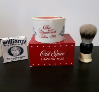Vintage Old Spice Shaving Mug Grand Turk Salem 1964 - 1978 Nib