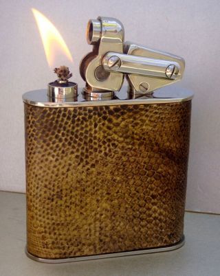 Kw Karl Wieden Modell 650 Automatic Table Lighter Snake Skin Case 1930 