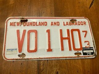 Newfoundland Labrador Ham Amateur Radio License Plate 1973 Vo1ho