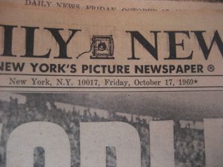 Vintage NY Daily Newspapers (7) from 1969 Chronicling NY Mets World Series Win 3