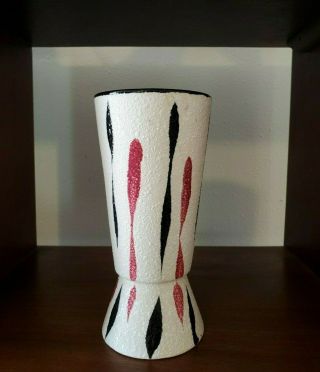 Vtg Mid Century Modern Ceramic Vase,  Japan,  Retro Atomic 7.  5 "