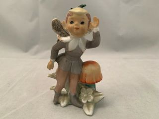 Vintage Porcelain Pixie Fairy Hand - Painted Rare Figurine Made In Japan 6a/218