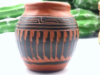Native American Pottery Handmade Navajo Indian Signed Etched