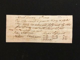 1800 Connecticut Handwritten Promissory Note With 4¢ Embossed Revenue