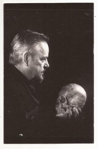 Photo Post Card Of Tony Andruzzi Holding A Skull - Masklyn Ye Mage
