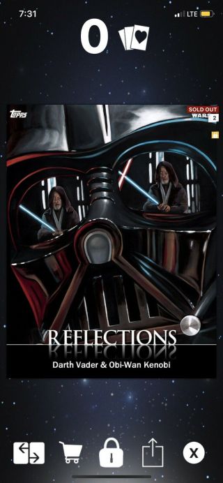 Topps Star Wars Card Trader Reflection Darth Vader / Obi - Wan Kenobi Insert