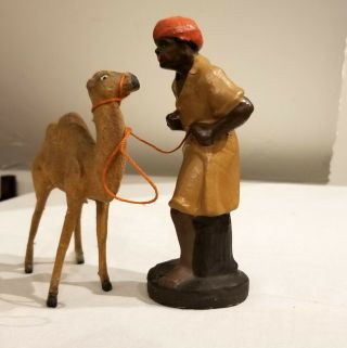 Early 1900s Camel Tender,  Rope,  with Composition Camel.  German. 4