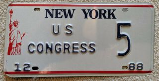 York License Plate Political Us Congress 1988 Liberty Base