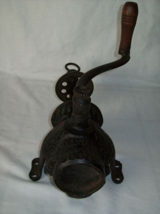 Antique Crystal Arcade Coffee Bean Grinding Mill Wall Mount Hand Crank Grinder 4