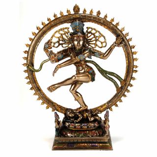 Dancing Shiva Statue 10.  5 " Nataraja Hindu God Bronze Resin Indian