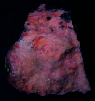 Franklinite crystals w willemite,  calcite fluorescent minerals Franklin,  NJ 8