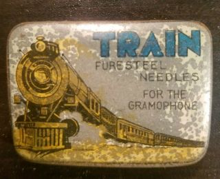 Gramophone Phonograph Needle Tin Rare Japanese Train,  Empty,  Nadeldose