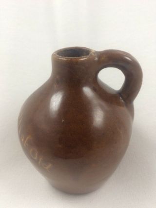 Vintage 3 1/2 " Stoneware Whiskey Jug From The Hills Of Old Kentucky