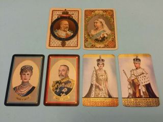 A.  6 X Vintage Playing Swap Cards Royalty Wide Queen Victoria King Edward Pairs