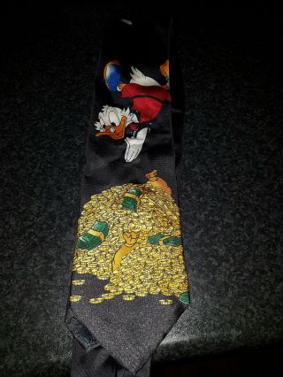Extremely Rare Walt Disney Scrooge Mcduck Sport Of Tycoons Collectors Tie