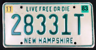 Hampshire 1983 Trailer License Plate 28331t