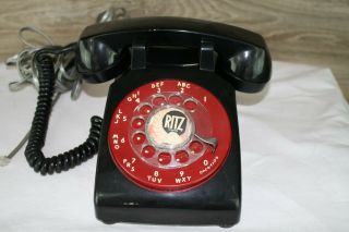 Vintage 1960s Western Electric Black C/d 500 Ritz Crackers Rotary Dial Telephone