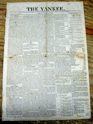 RARE 1813 newspaper List of US NAVY WARSHIPS at end of JOHN ADAMS PRESIDENCY 2