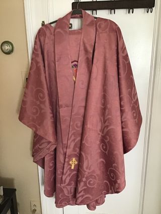 Rose Colored Priest Chasuble And Stole Handmade