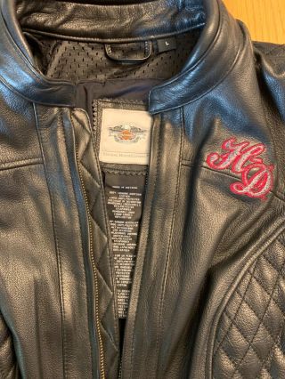 Womens Harley Davidson Leather Jacket Size Large