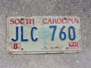 South Carolina 1987 Palm Tree License Plate Jlc 760