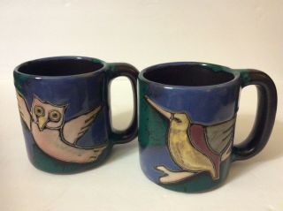 2 Design By Mara Mexico Large Pottery Mugs