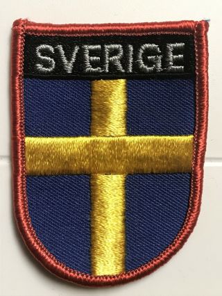 Sverige Sweden Swedish Flag Cross Souvenir Embroidered Badge Patch 2